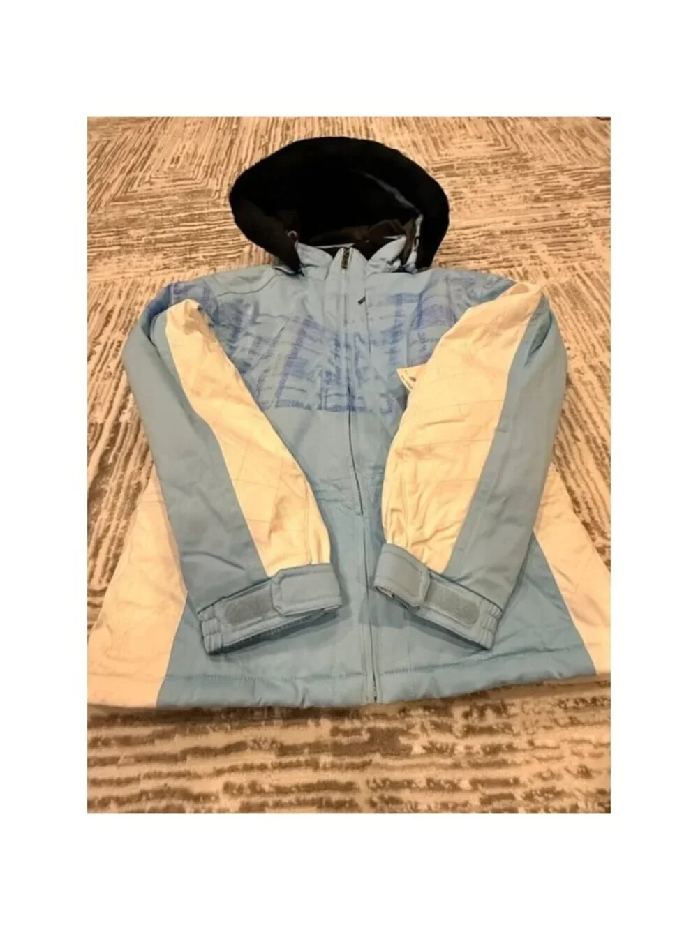 NEW Spyder girls size 14 blue/white waterproof ski Winter puffer coat MSRP $280.